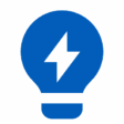 Efficient Light Bulb Blue Icon