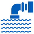 Sewage Pipe Blue Icon